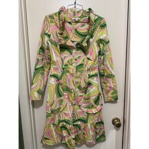 SOHUNG DESIGNS HANDMADE UNIQUE RETRO GROOVY FITTED DRESS/JKT small